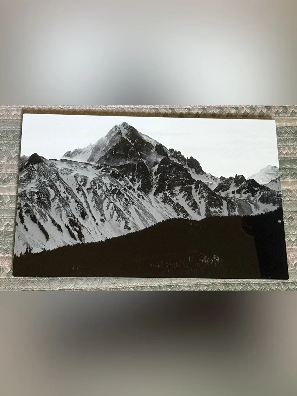 Black White Mountain Metal Wall Art Photo Print 18” x 12” Vintage